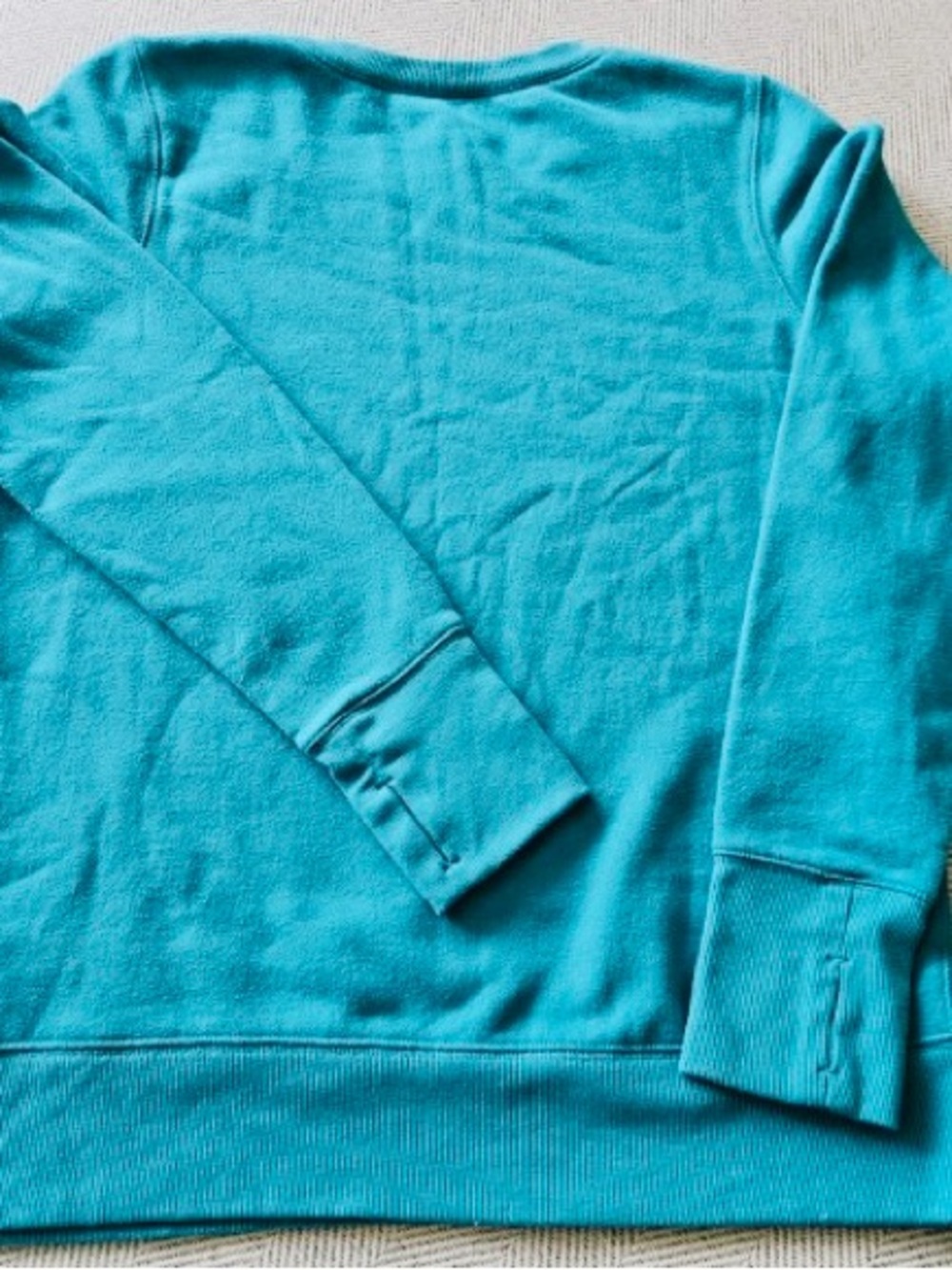 Cozy Tek-Gear Teal Blue Long Sleeve Crewneck Pullover Sweatshirt Size Large
